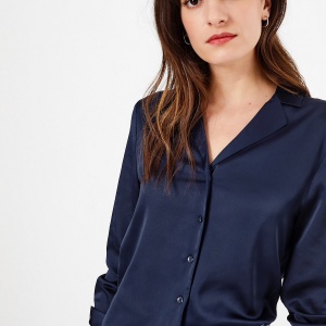 Blue satin blouse Marks & Spencer