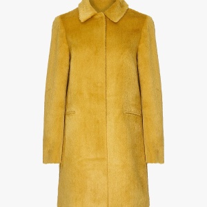 Yellow Yumi Moleskin Brushed Coat