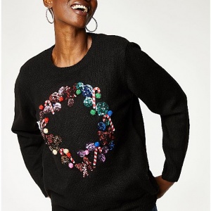 Black Christmas wreath light up sequin jumper, George at Asda £16 (sale price)